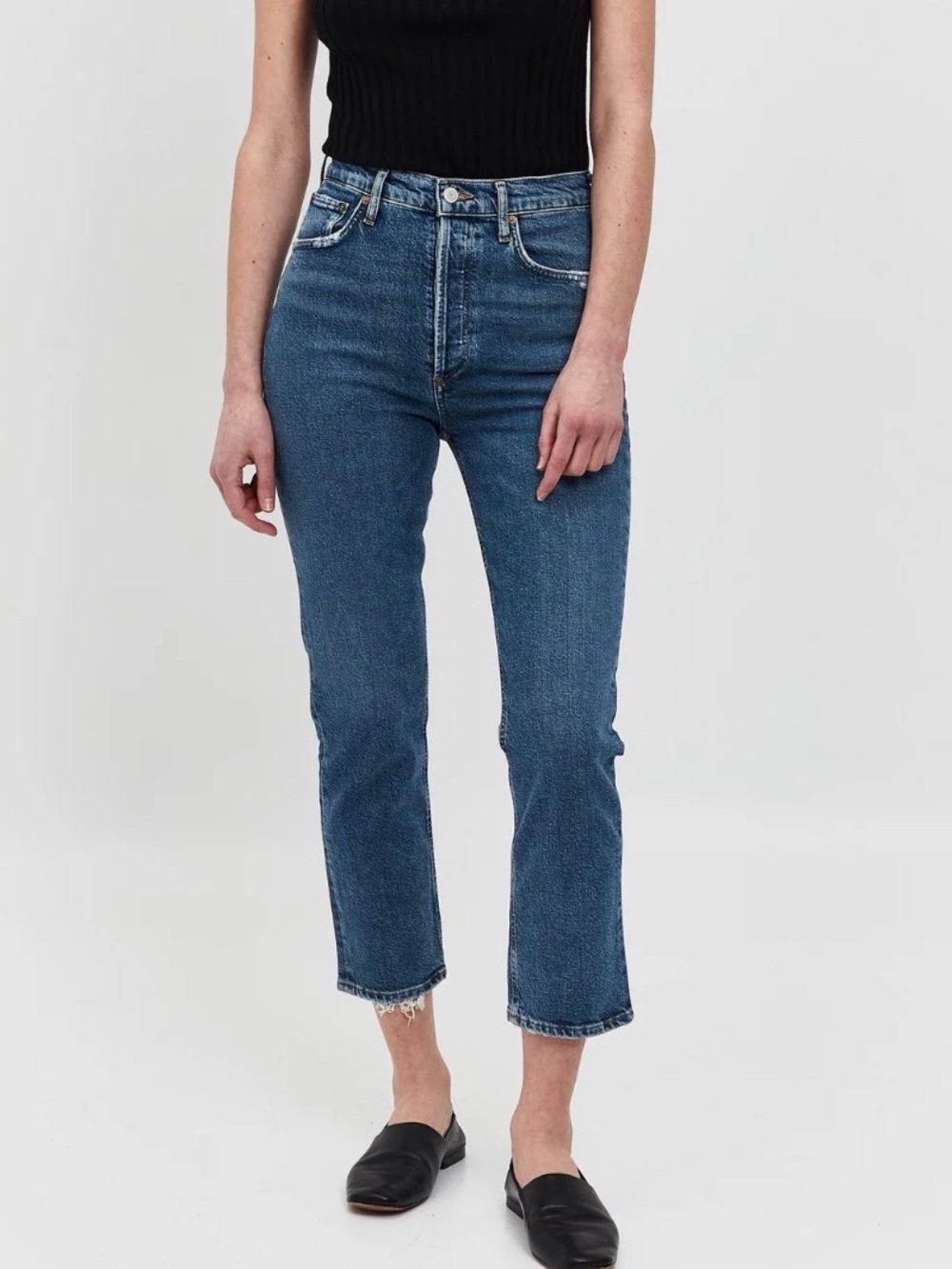 Agolde Riley Stretch high-rise crop jeans